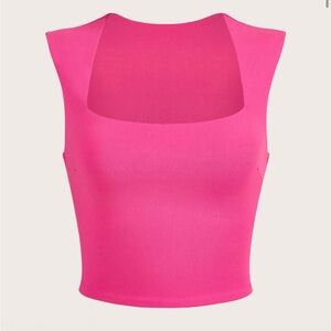 Pink Square Neck Women's Tank Top
